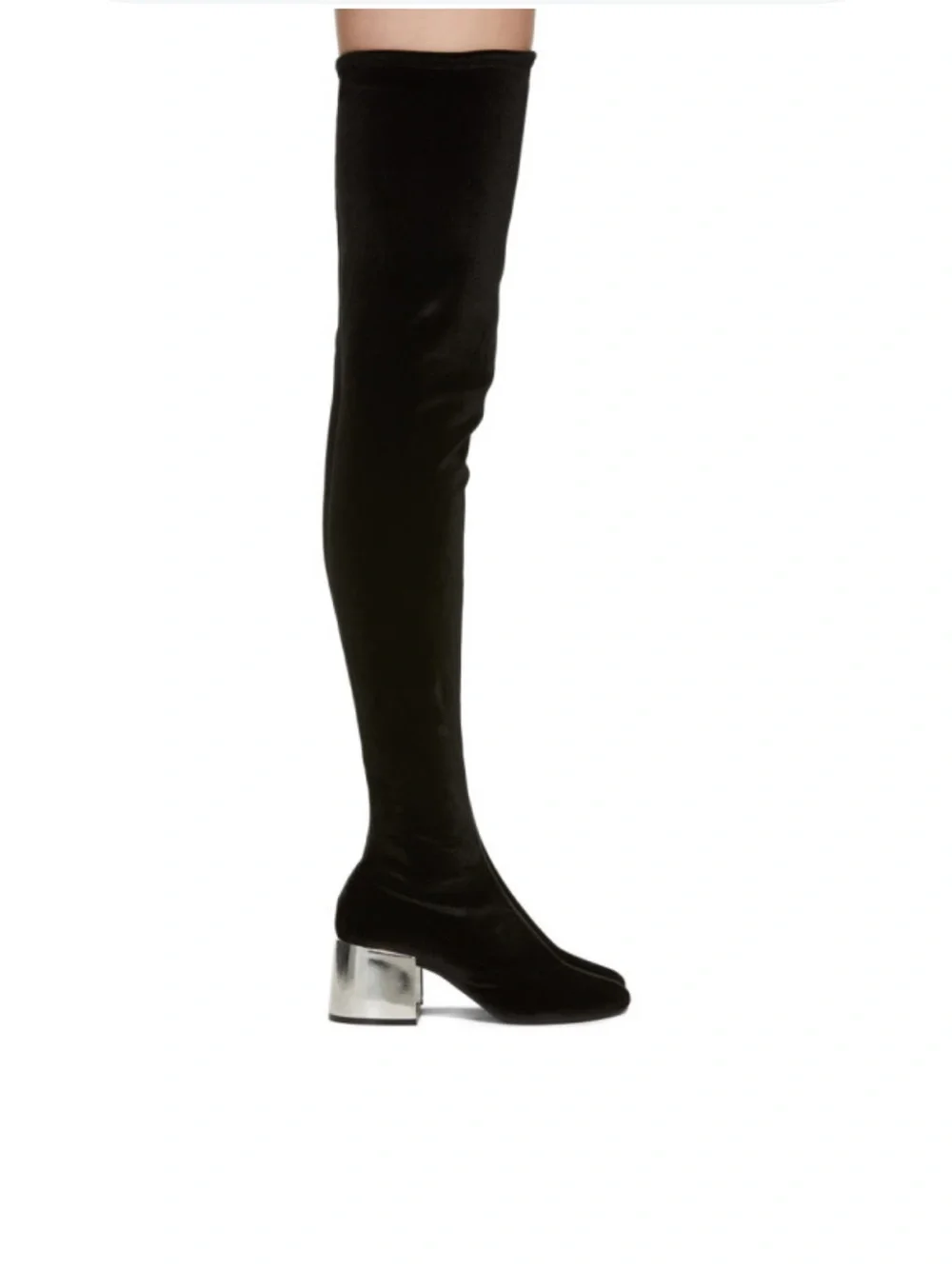 Maison Martin Margiela Black Over-the-Knee Velvet Boots Rare MM6